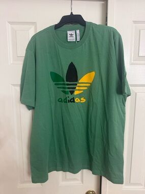 adidas Men's Green Trefoil Logo T-Shirt Size L